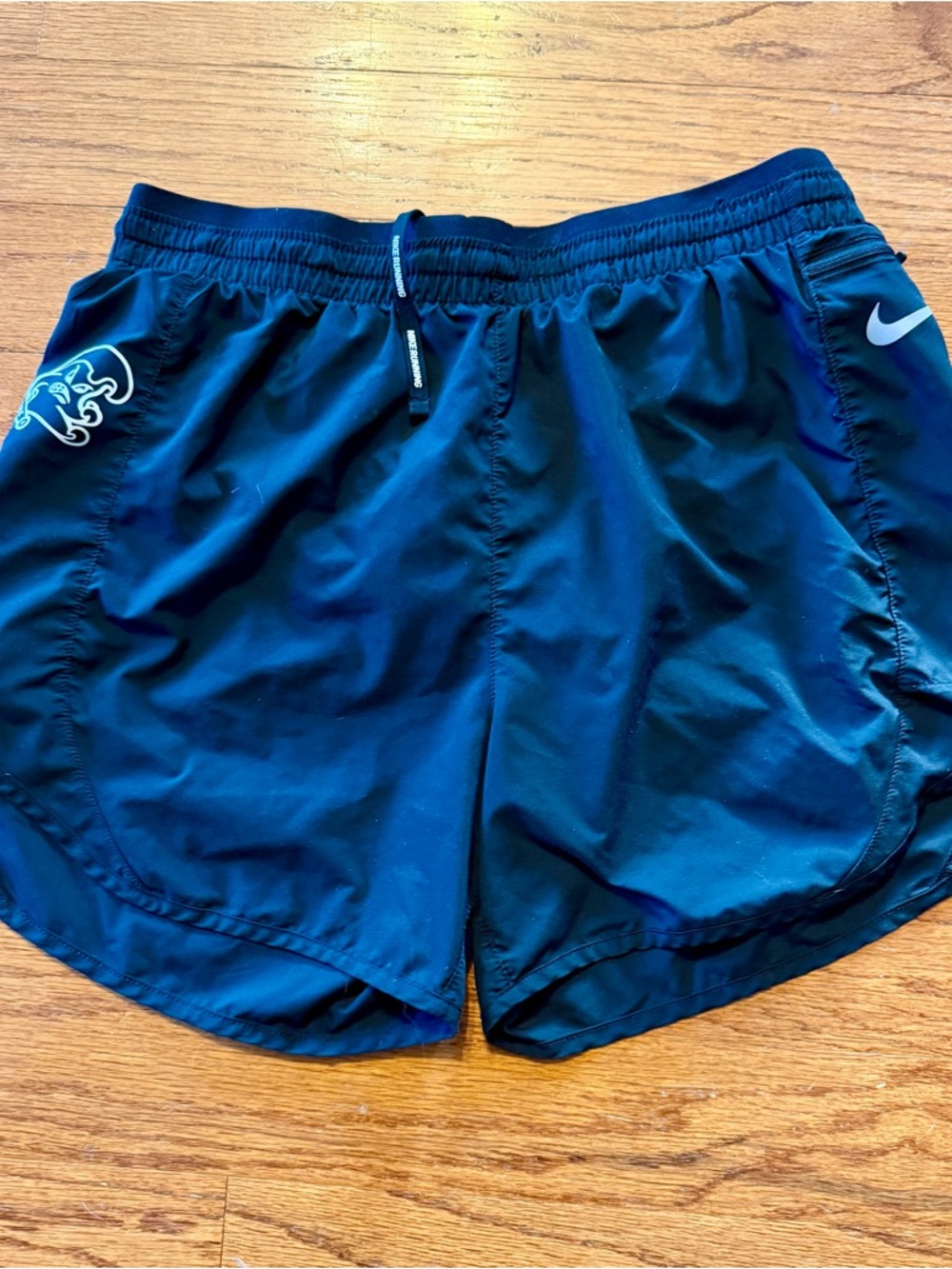 Nike Black Lightweight Running Shorts Tulane logo